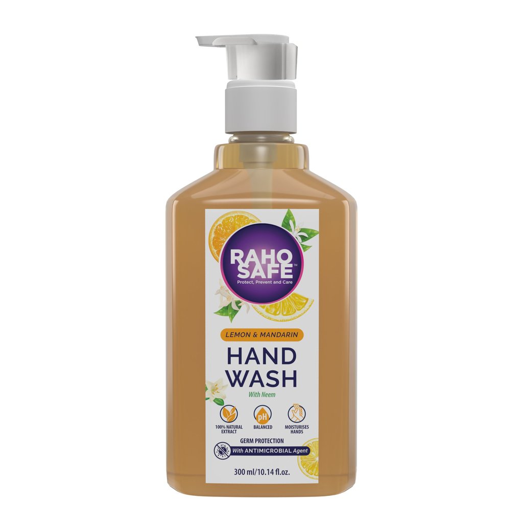 Raho Safe Hand Wash With Lemon & Mandarin Essence And Goodess Of Neem 300ml 
