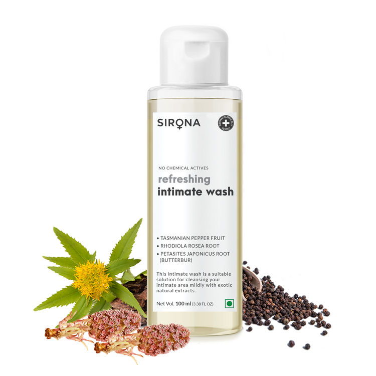 Sirona Natural Ph Balanced Intimate Wash With 5 Magical Herbs & No Chemical Actives - Helps Reduce O