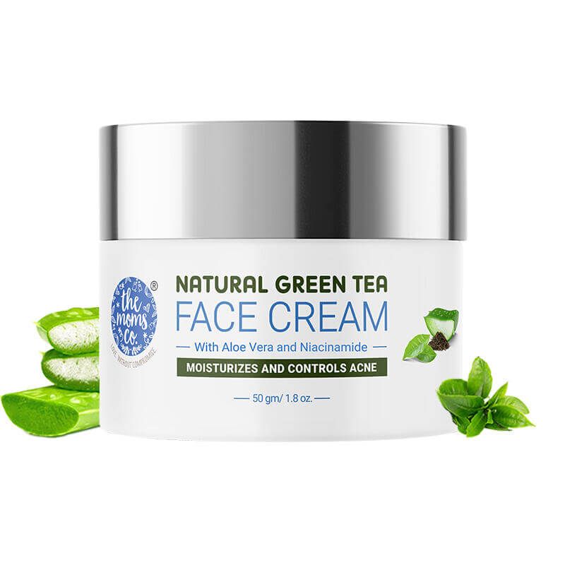 The Moms Co. Natural Green Tea Face Cream 50 gm (with mono carton)