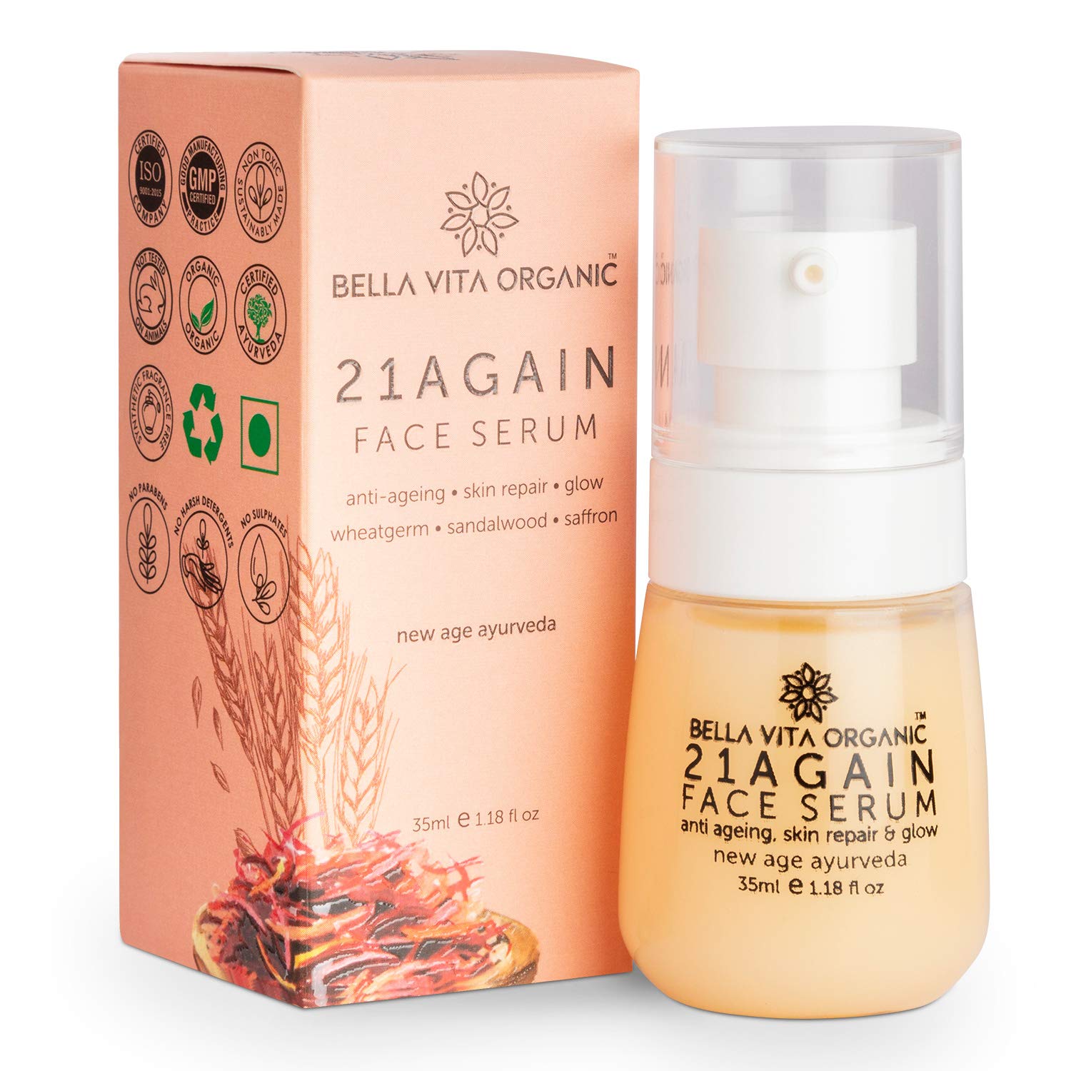 Bella Vita Organic 21 Again Anti Ageing Face Serum For Glowing Skin - 35 ml