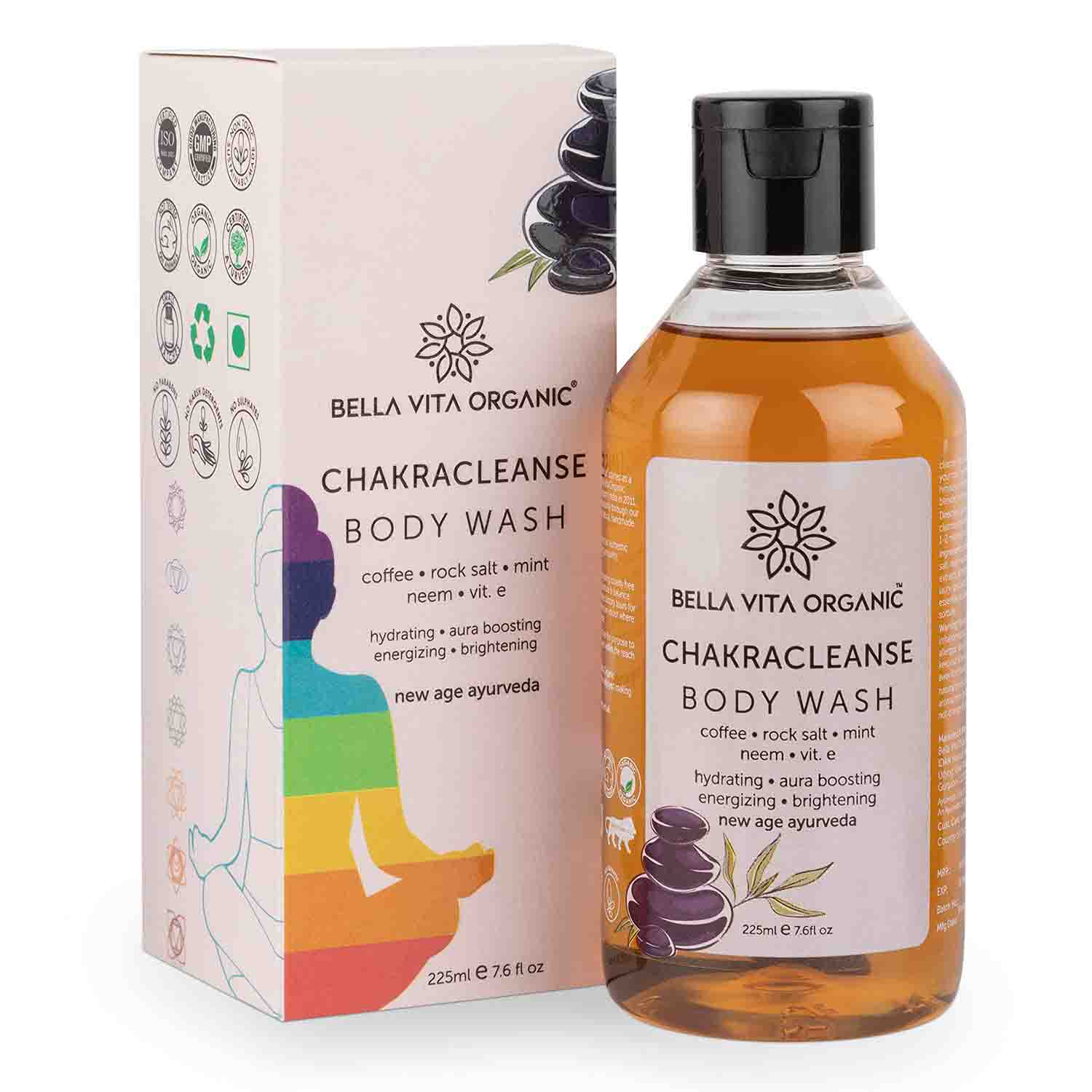 Bella Vita Organic Chakra Cleanse Aura Boosting Natural Body Wash With Himalayan Rock Salt & 44 - 22