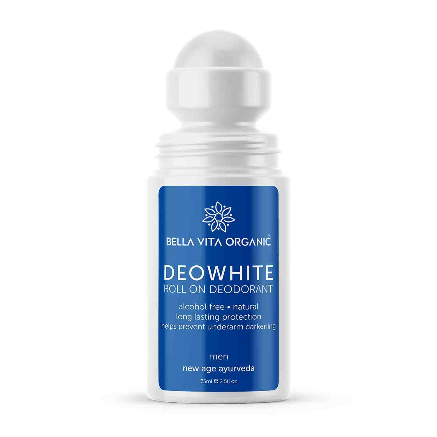 Bella Vita Organic Deo White Underarm Whitening Natural Roll On Deodorant For Men - 75 ml