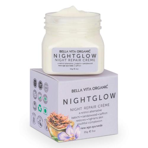 Bella Vita Organic Night Glow Face Cream For Skin Repair, Hydration, Anti Ageing & Dryness Control W