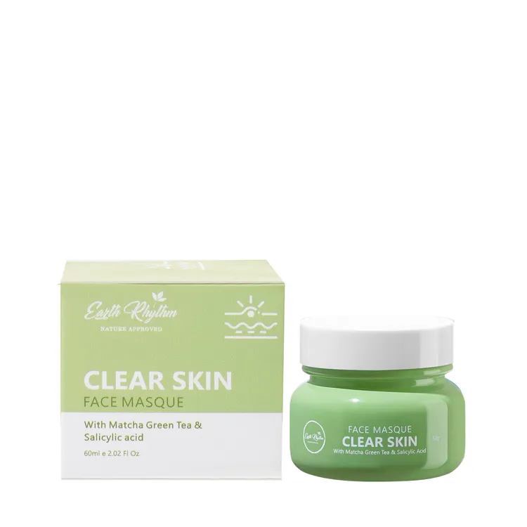 Earth Rhythm Clear Skin Face Masque With Matcha Green Tea & 2% Salicylic Acid - 50 gm