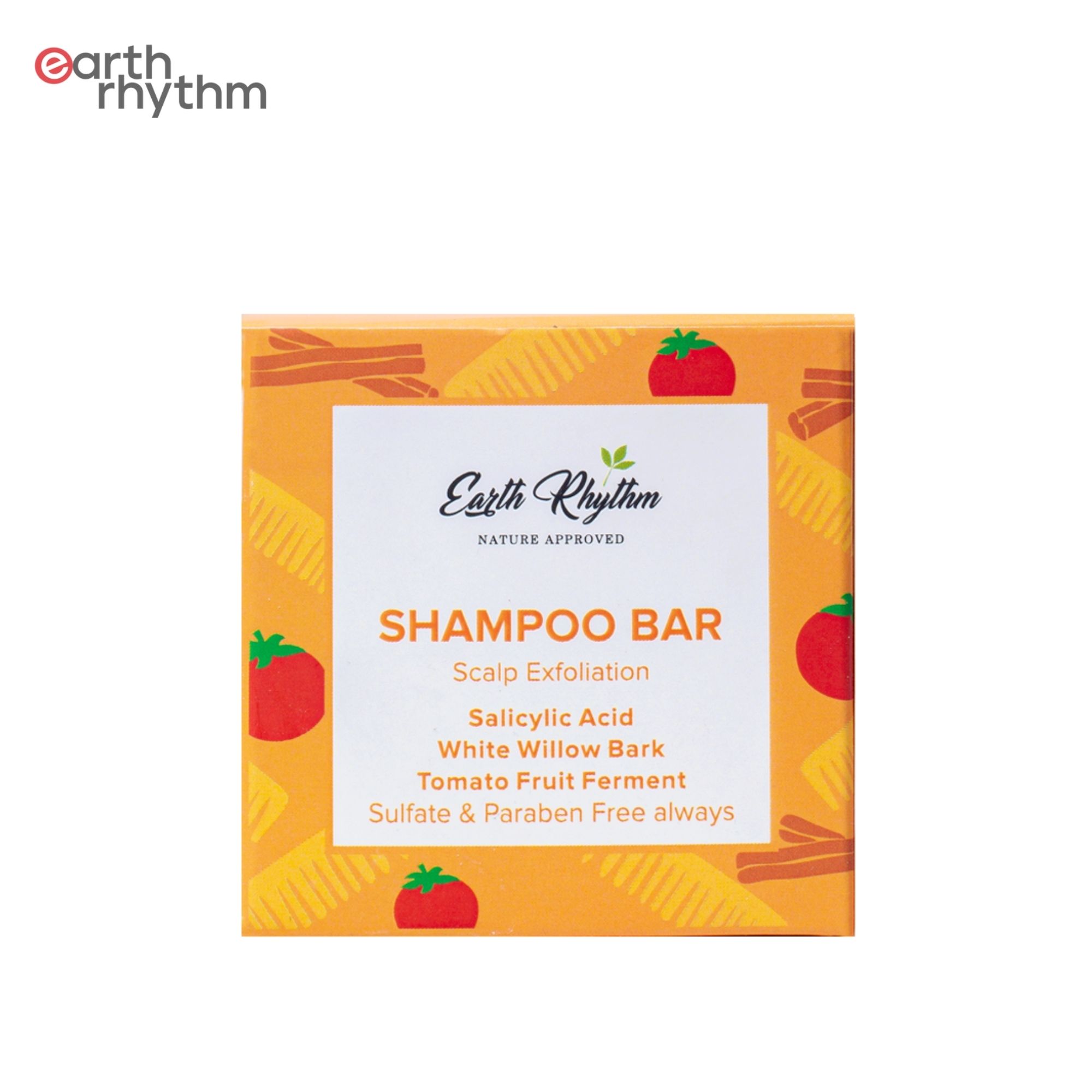 Earth Rhythm Exfoliating Shampoo Bar With Salicylic Acid, White Willow Bark & Tomato Fruit Ferment -