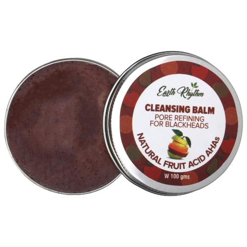 Earth Rhythm Pore Refining Cleansing Balm With Natural Fruit Ahas - 100 gm