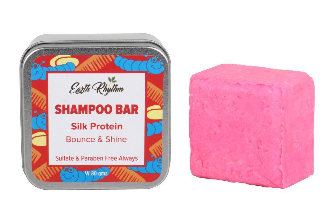 Earth Rhythm Silk Protein Shampoo Bar - 80 gm (Tin Box)