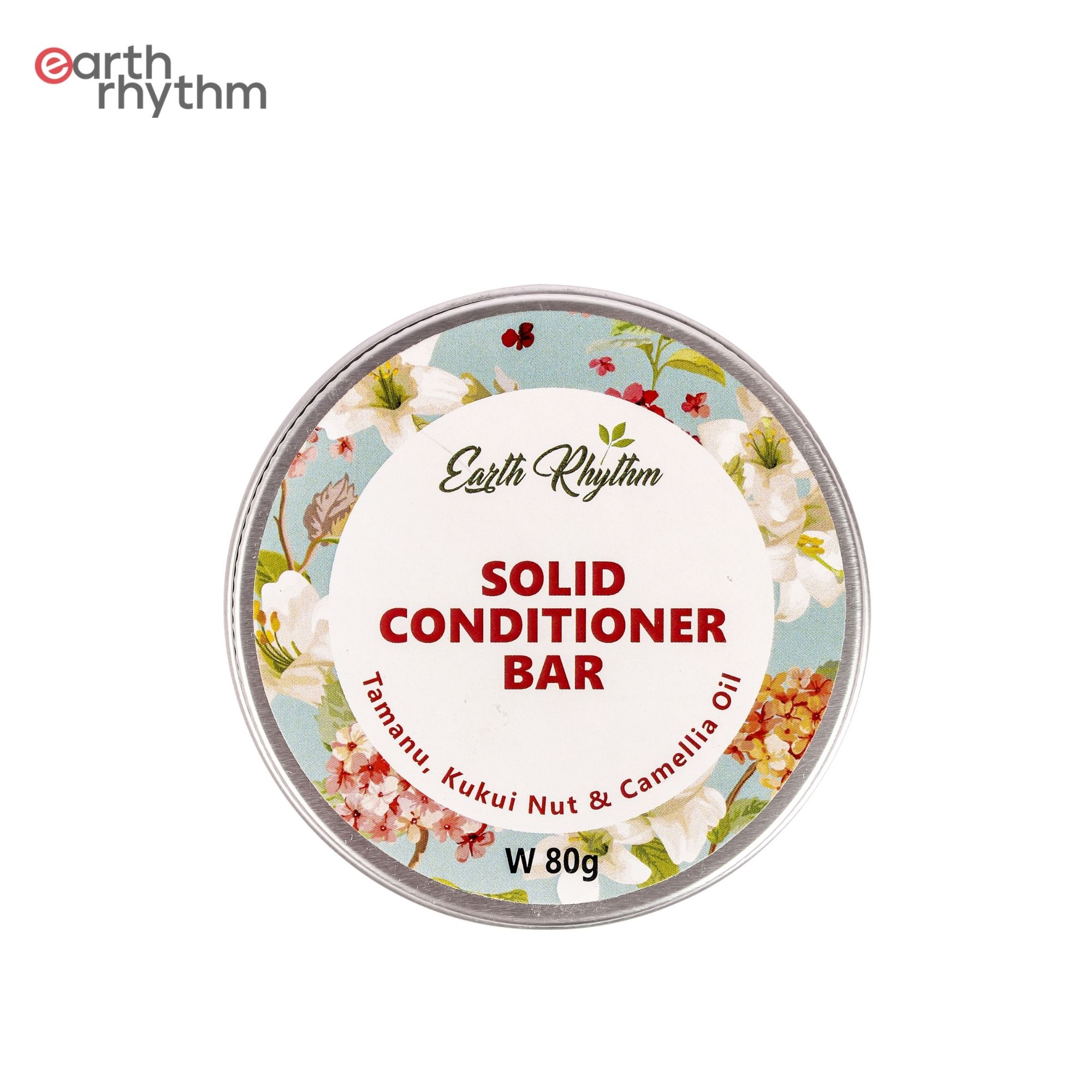 Earth Rhythm Solid Conditioner Bar Tamanu, Kukui Nut & Camellia Oil - 80 gm (Tin Box)