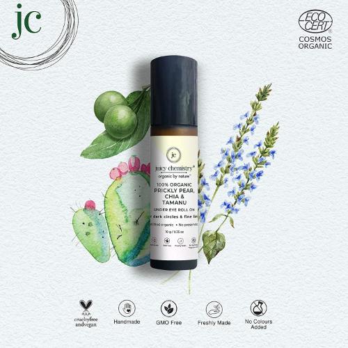 Juicy Chemistry Eye Roll On for Dark Circles & Fine Lines with Prickly Pear, Chia and Tamanu - 7 ml