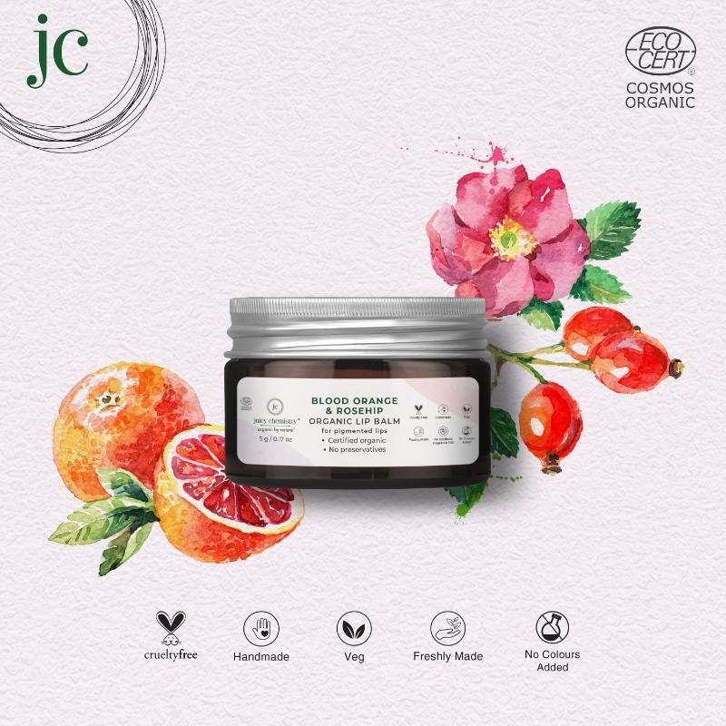 Juicy Chemistry Lip Balm for Pigmented Lips with Blood Orange and Rosehip - 5 gm