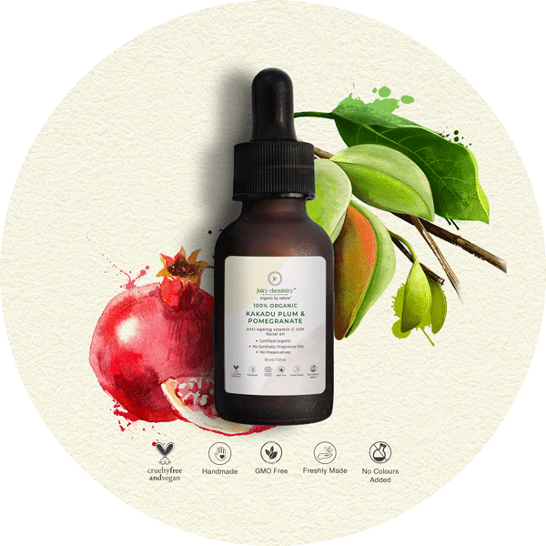 Juicy Chemistry Vitamin C Facial Oil with 100% Organic Kakadu Plum & Pomegranate - 10 ml
