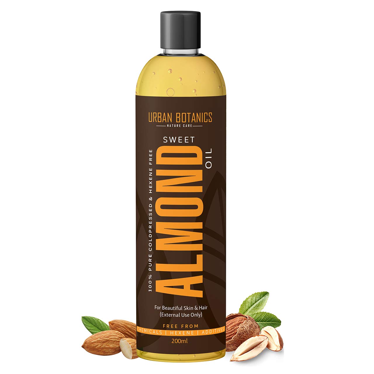 Urban Botanics 100% Pure Coldpressed Sweet Almond Oil - 200 ml