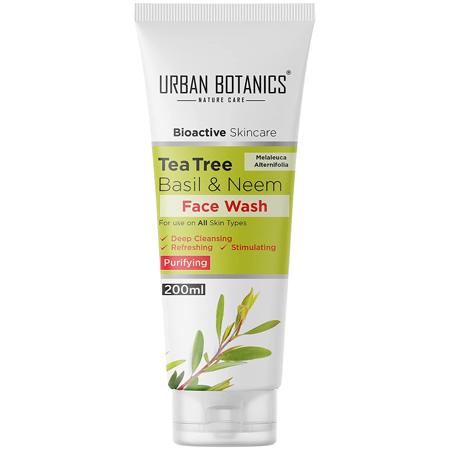 Urban Botanics Tea Tree, Basil & Neem Face Wash - 200 ml