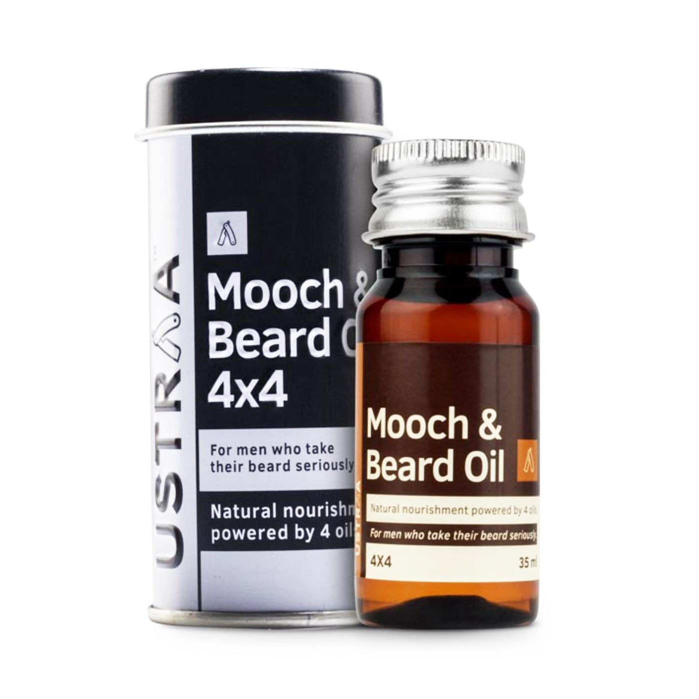 Ustraa Mooch & Beard Oil 4x4 for men - 35ml
