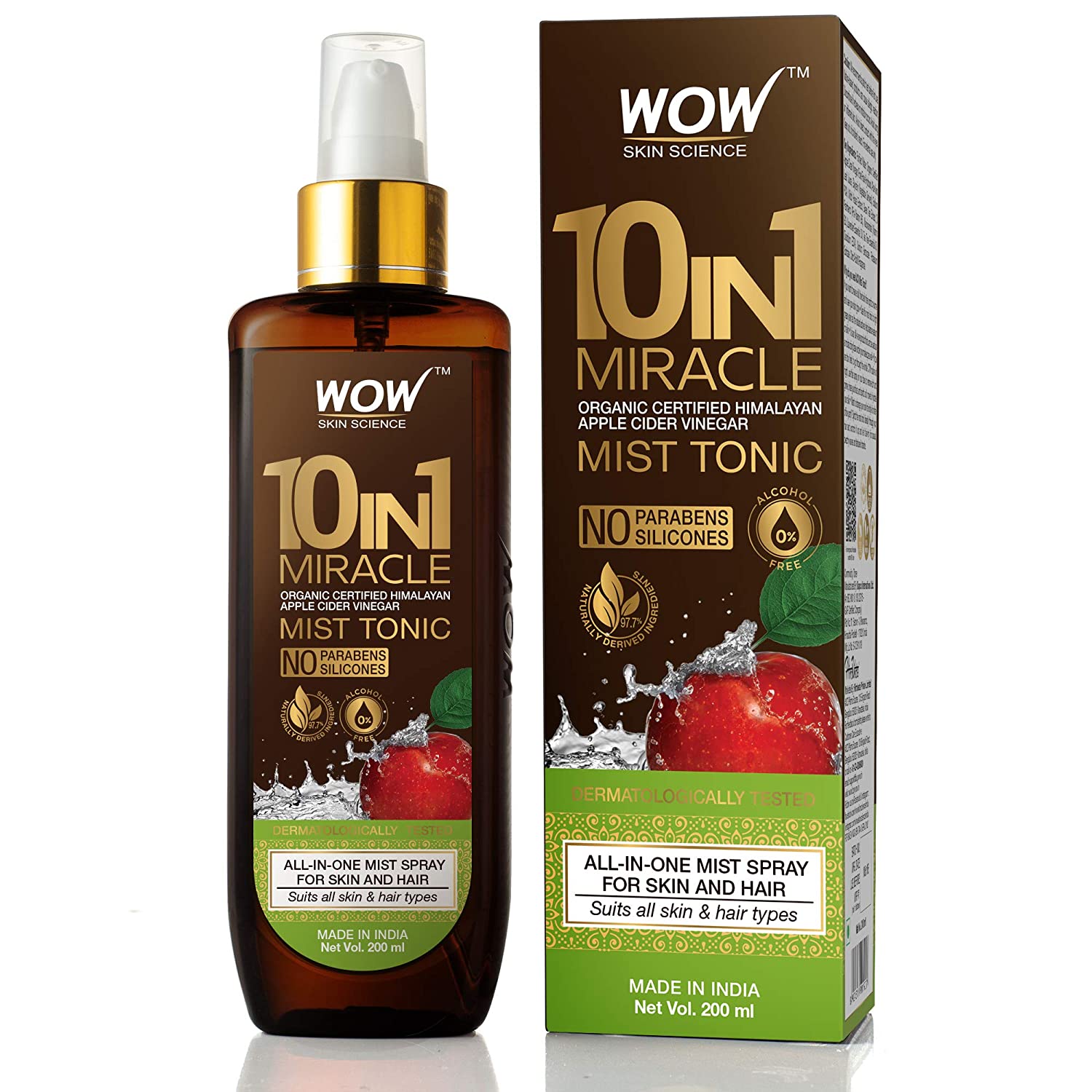 wow science 10 in 1 miracle apple cider toner 200ml