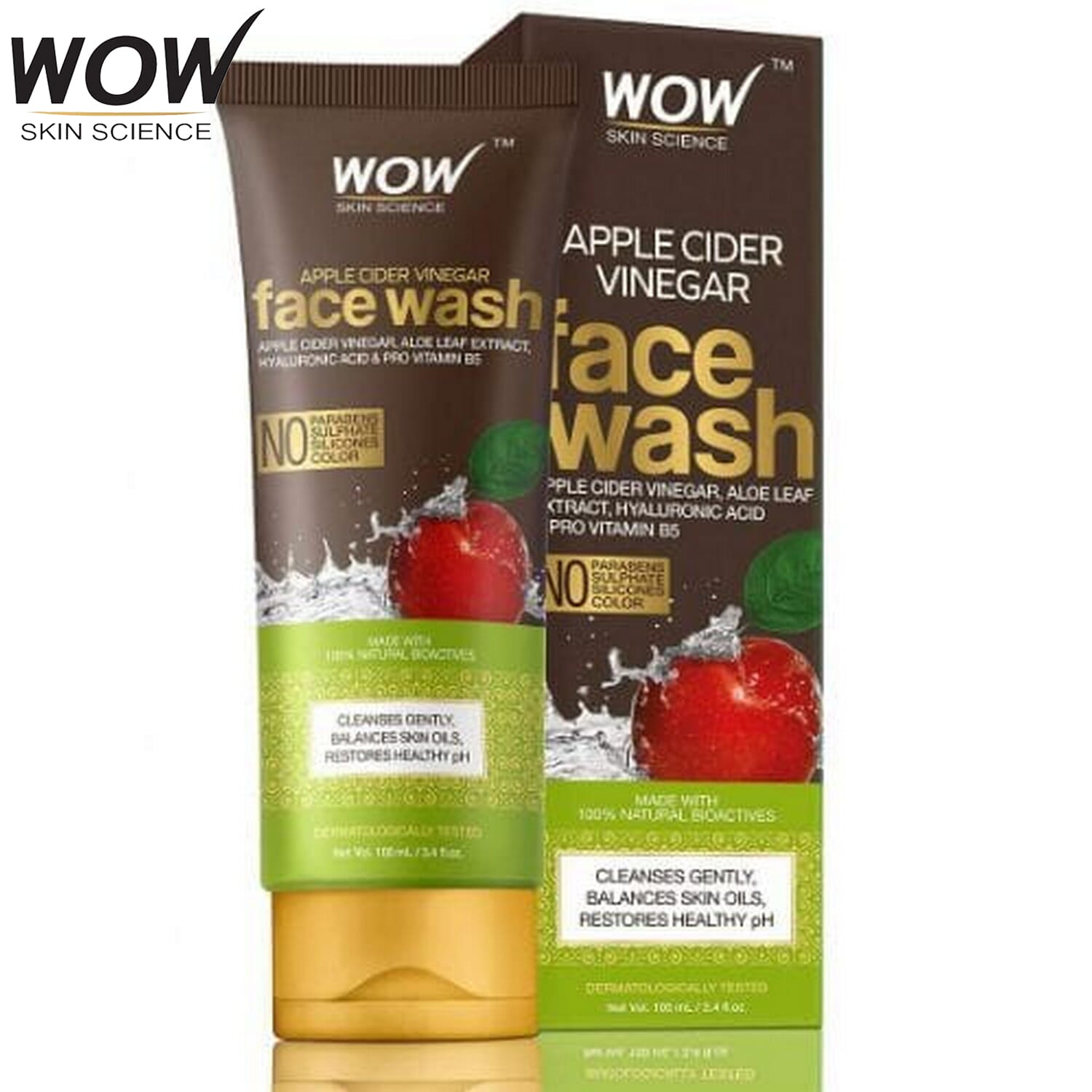 wow science apple cider vineger face wash 100ml
