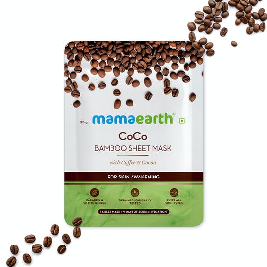 Mamaearth CoCo Bamboo Sheet Mask with Coffee & Cocoa - 25g