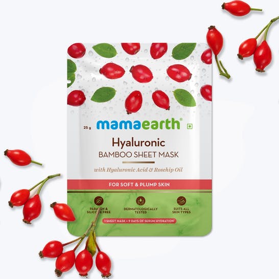 Mamaearth Hyaluronic Bamboo Sheet Mask with Hyaluronic Acid & Rosehip Oil - 25G