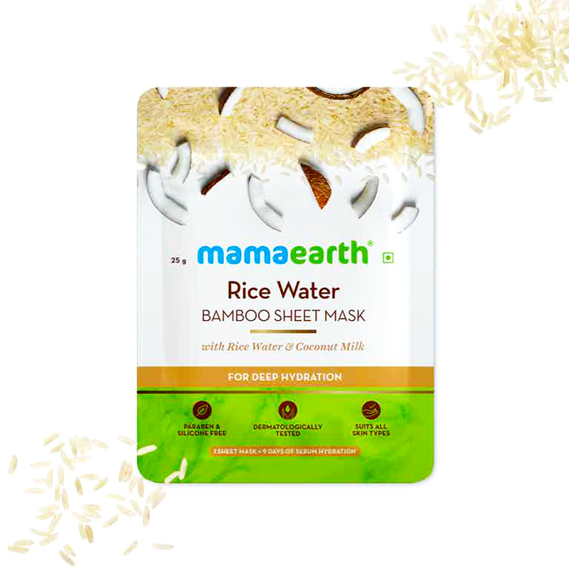 Mamaearth Rice Water Bamboo Sheet Mask with Rice Water & Coconut Milk - 25G