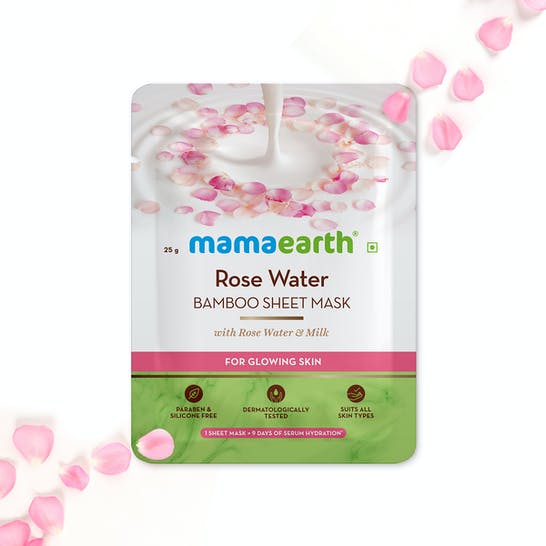 Mamaearth Rose Water Bamboo Sheet Mask with Rose water & milk - 25g