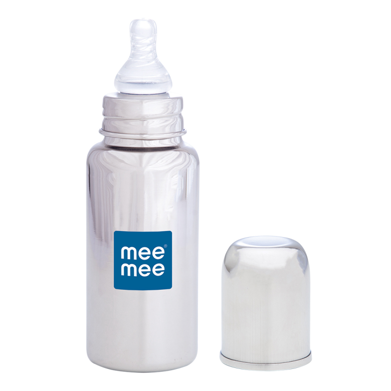 Mee mee feeding bottle steel 8 oz/ 240 ml [mm-sp 8 (pk1)]