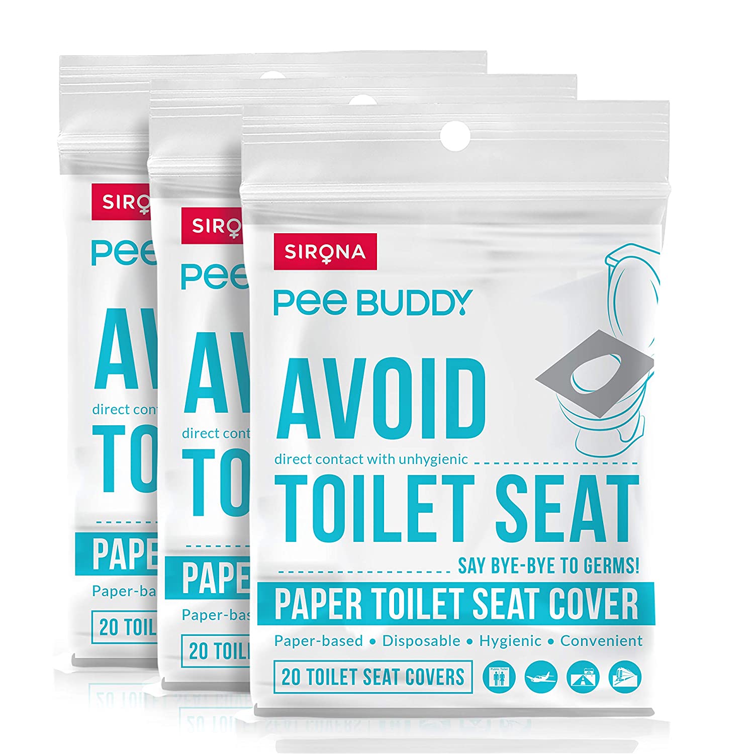 Peebuddy Disposable Toilet Seat Cover To Avoid Direct Contact With Unhygienic Toilet Seats - 20 Seat
