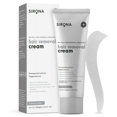 Sirona Hair Removal Cream - 100 Gms For Arms, Legs, Bikini Line & Underarm With No Talc & No Chemica